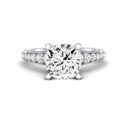 Holly Moissanite Matching Band Only (does Not Include Engagement Ring) For Ring With Cushion Center whitegold