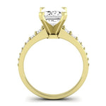 Holly Moissanite Matching Band Only (does Not Include Engagement Ring) For Ring With Emerald Center yellowgold