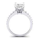 Holly Moissanite Matching Band Only (does Not Include Engagement Ring) For Ring With Emerald Center whitegold