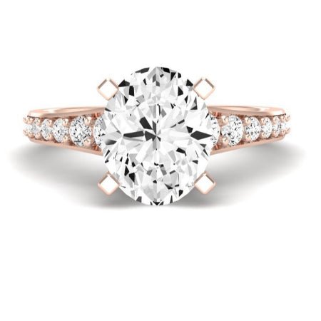 Holly Moissanite Matching Band Only (does Not Include Engagement Ring) For Ring With Oval Center rosegold