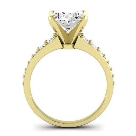 Holly Moissanite Matching Band Only (does Not Include Engagement Ring) For Ring With Oval Center yellowgold