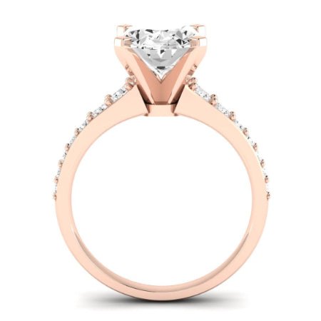 Holly Moissanite Matching Band Only (does Not Include Engagement Ring) For Ring With Oval Center rosegold