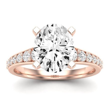 Holly Moissanite Matching Band Only (does Not Include Engagement Ring) For Ring With Oval Center rosegold