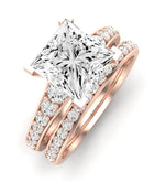 Holly Moissanite Matching Band Only (does Not Include Engagement Ring) For Ring With Princess Center rosegold