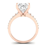 Holly Moissanite Matching Band Only (does Not Include Engagement Ring) For Ring With Princess Center rosegold