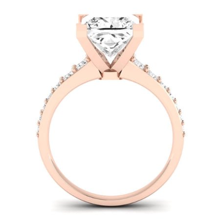 Holly Moissanite Matching Band Only (does Not Include Engagement Ring) For Ring With Princess Center rosegold