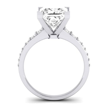 Holly Moissanite Matching Band Only (does Not Include Engagement Ring) For Ring With Princess Center whitegold