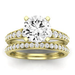 Holly Moissanite Matching Band Only (does Not Include Engagement Ring) For Ring With Round Center yellowgold