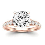 Holly Moissanite Matching Band Only (does Not Include Engagement Ring) For Ring With Round Center rosegold