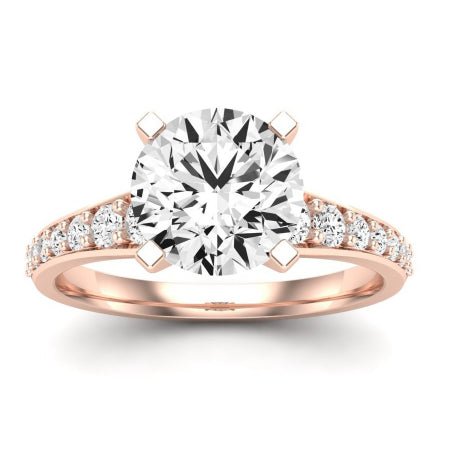 Holly Moissanite Matching Band Only (does Not Include Engagement Ring) For Ring With Round Center rosegold