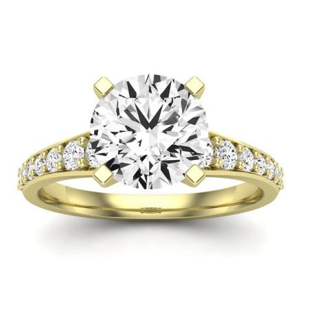 Holly Moissanite Matching Band Only (does Not Include Engagement Ring) For Ring With Round Center yellowgold