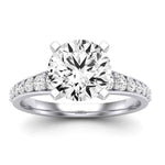 Holly Moissanite Matching Band Only (does Not Include Engagement Ring) For Ring With Round Center whitegold