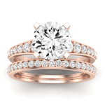Holly Moissanite Matching Band Only (does Not Include Engagement Ring) For Ring With Round Center rosegold