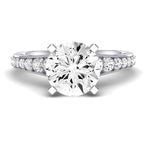 Holly Moissanite Matching Band Only (does Not Include Engagement Ring) For Ring With Round Center whitegold
