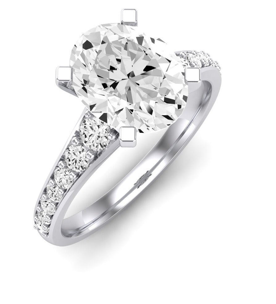 Holly Oval Moissanite Engagement Ring whitegold