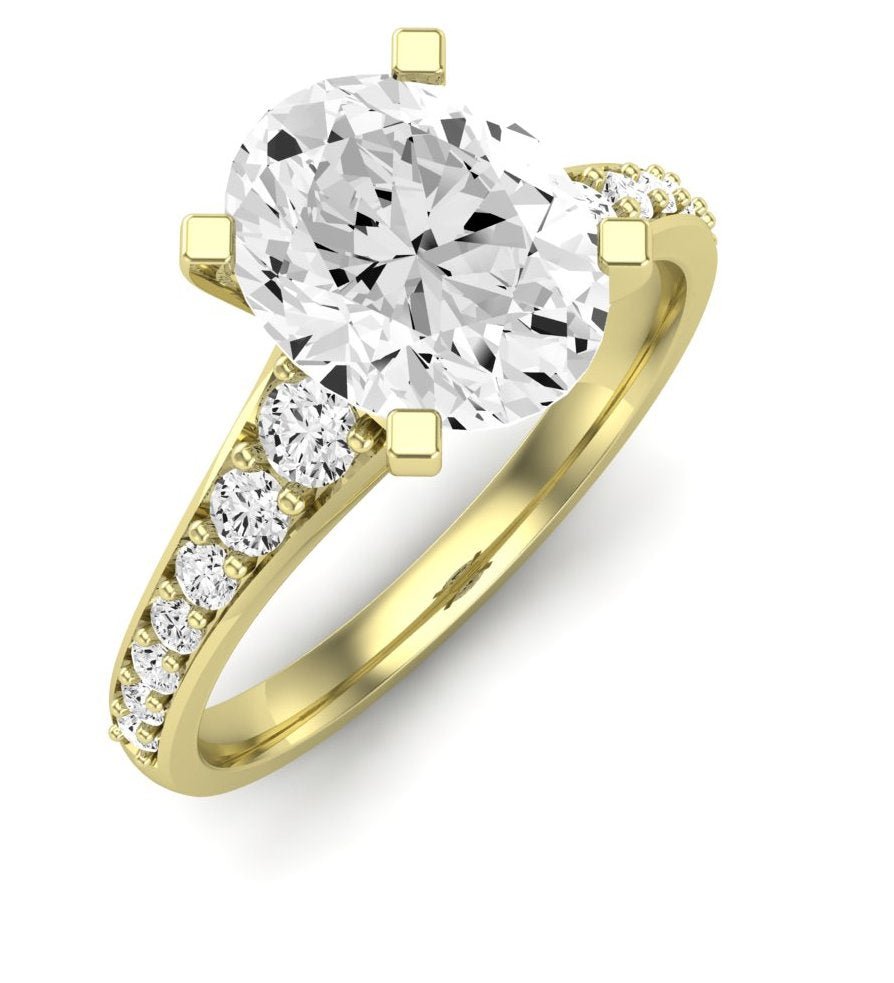 Holly Oval Moissanite Engagement Ring yellowgold