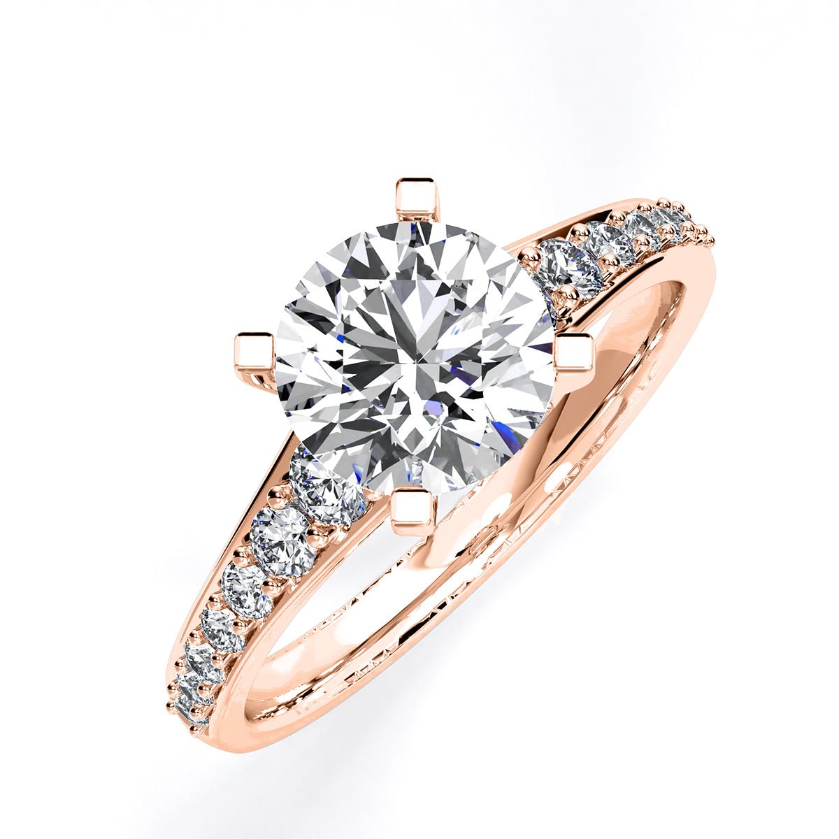 Holly Round Diamond Engagement Ring (Lab Grown Igi Cert) rosegold