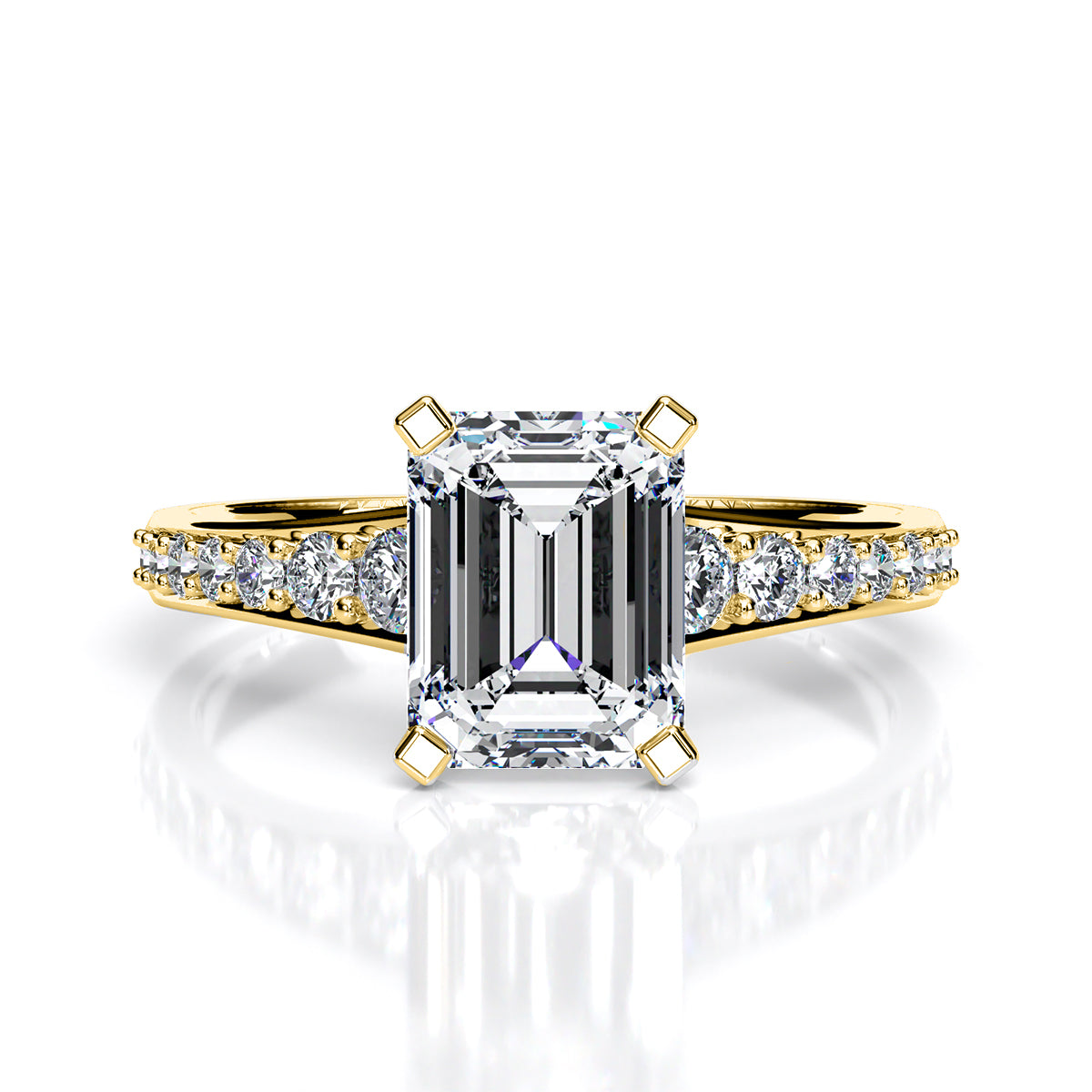 Huge Rock: 2.42ct TCW Emerald Lab Diamond Engagement Ring
