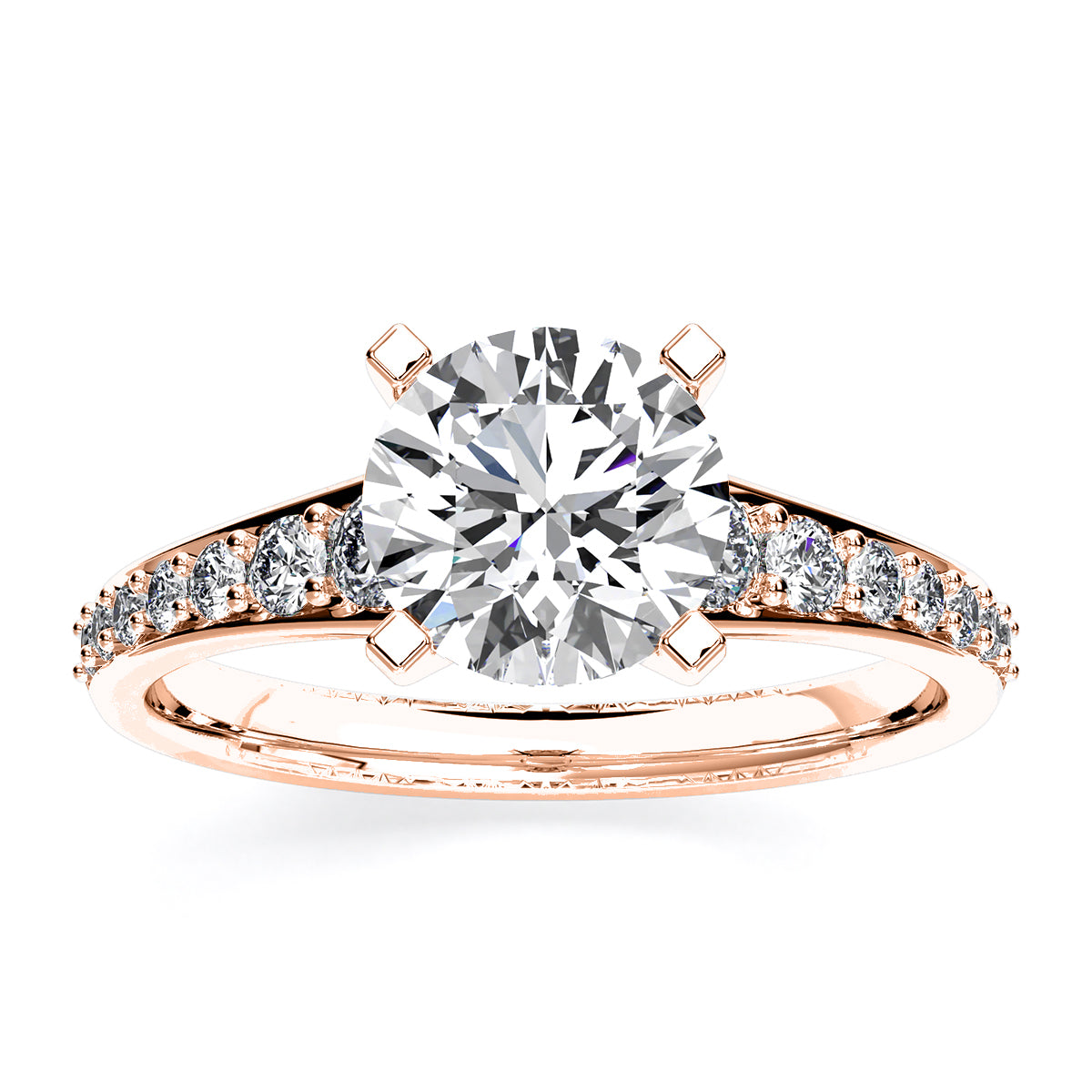 Holly Round Moissanite Engagement Ring rosegold