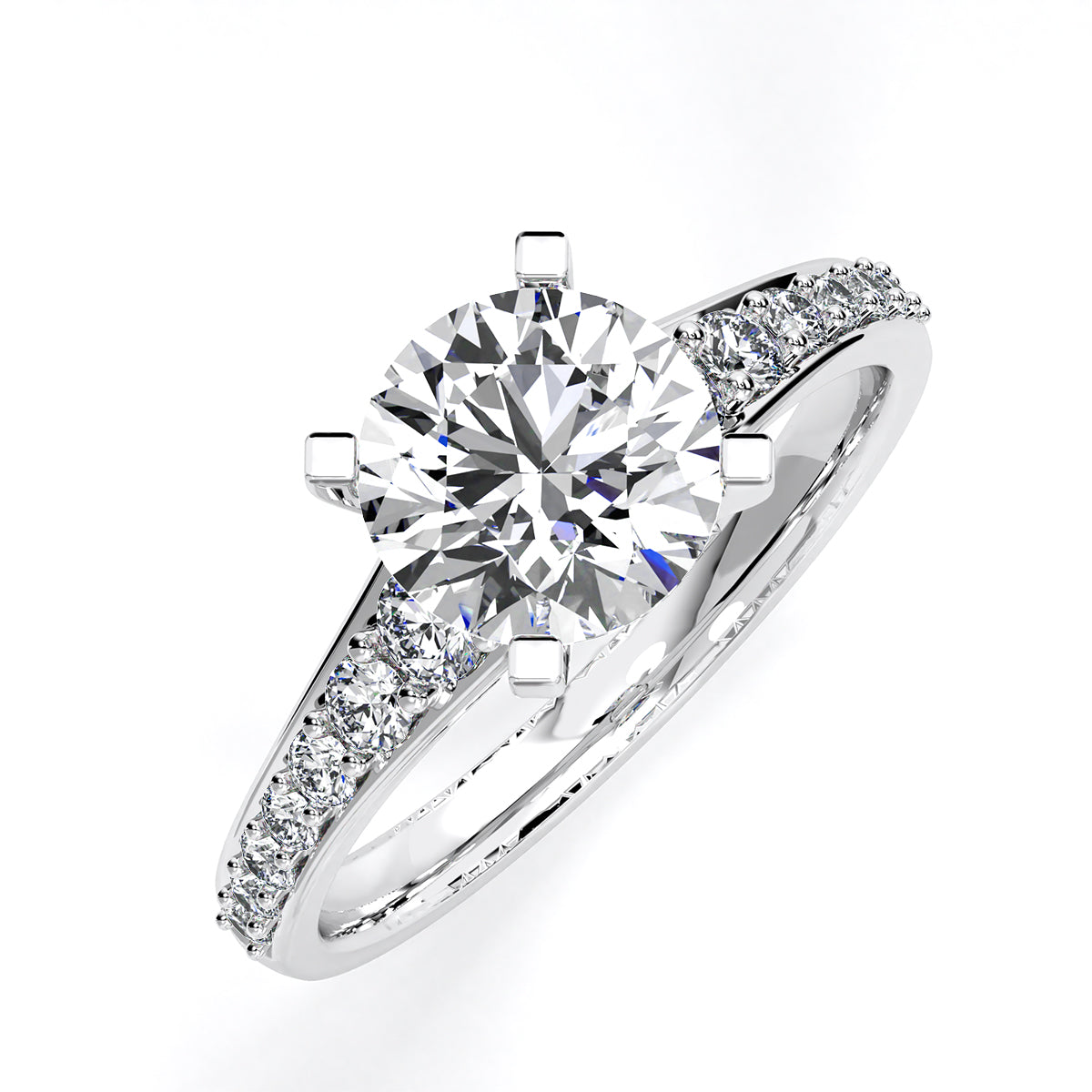Holly Round Diamond Engagement Ring (Lab Grown Igi Cert) whitegold