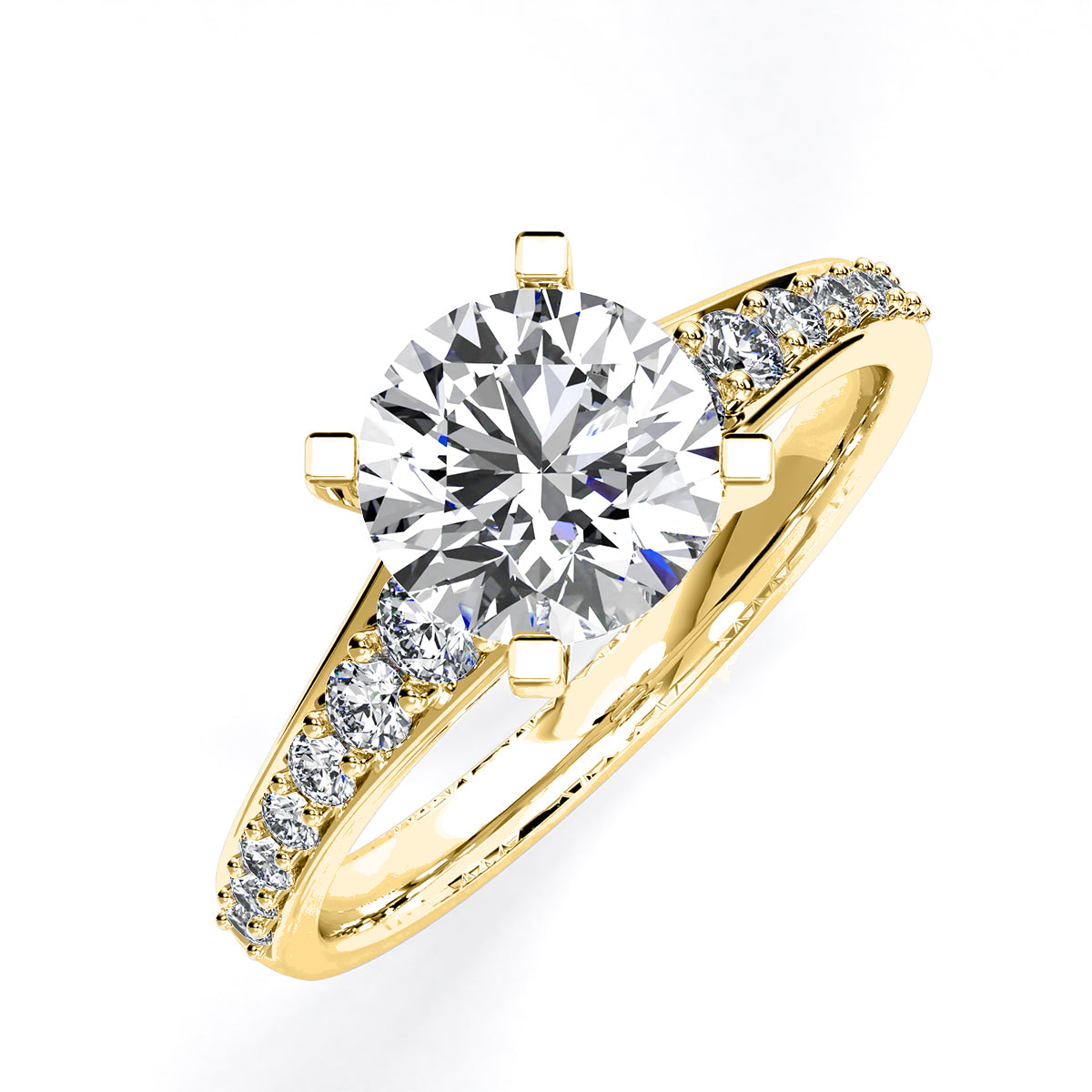 Holly Round Moissanite Engagement Ring yellowgold
