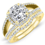 Honesty Cushion Moissanite Bridal Set yellowgold