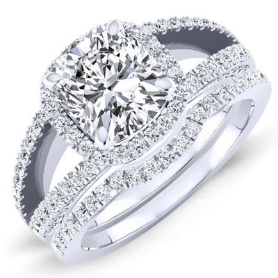 Honesty Diamond Matching Band Only (engagement Ring Not Included) For Ring With Cushion Center whitegold