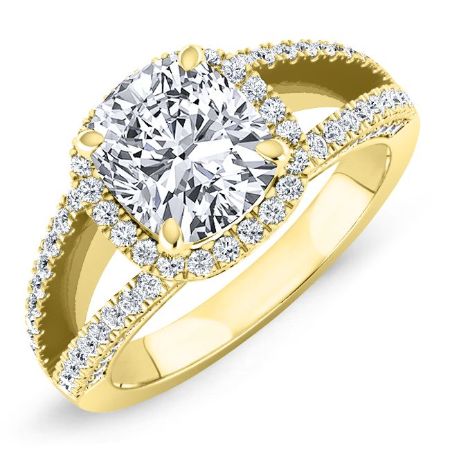 Honesty Diamond Matching Band Only (engagement Ring Not Included) For Ring With Cushion Center yellowgold