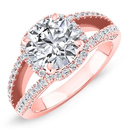 Honesty Diamond Matching Band Only (engagement Ring Not Included) For Ring With Round Center rosegold