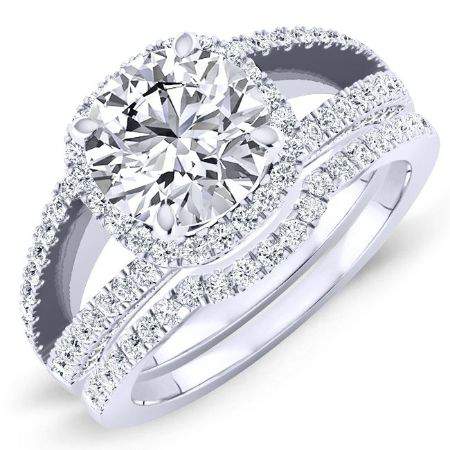 Honesty Diamond Matching Band Only (engagement Ring Not Included) For Ring With Round Center whitegold