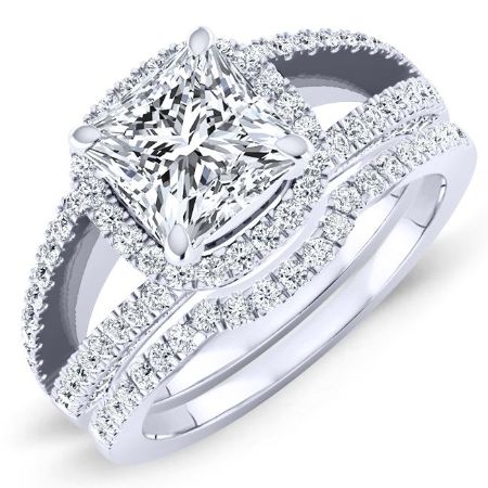 1.00 ct - Honesty - GIA Natural Princess Diamond Bridal Set