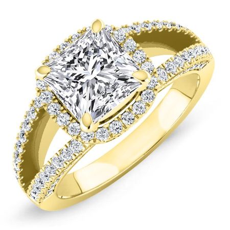 Honesty Diamond Matching Band Only (engagement Ring Not Included) For Ring With Princess Center yellowgold