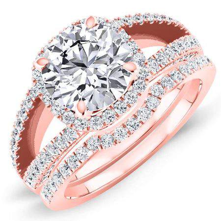 Honesty Diamond Matching Band Only (engagement Ring Not Included) For Ring With Round Center rosegold