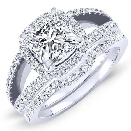 Honesty Princess Moissanite Bridal Set whitegold