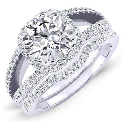 Honesty Round Moissanite Bridal Set whitegold