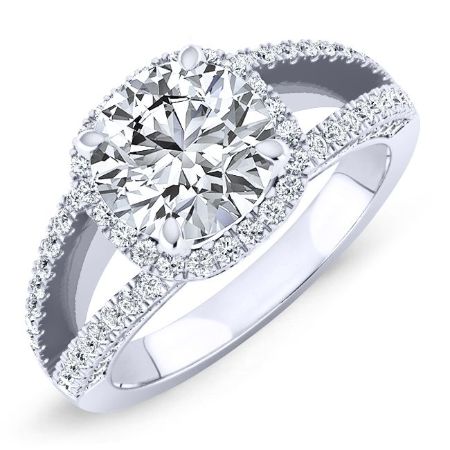 Honesty Round Moissanite Bridal Set whitegold