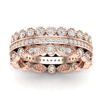 Honey Round Cut Moissanite Eternity Band rosegold