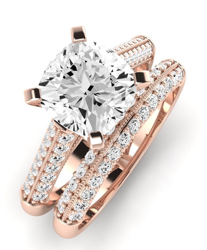 Iberis Diamond Matching Band Only (does Not Include Engagement Ring) For Ring With Cushion Center rosegold