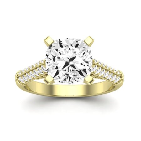 Iberis Diamond Matching Band Only (does Not Include Engagement Ring) For Ring With Cushion Center yellowgold