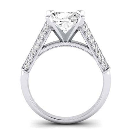 Iberis Diamond Matching Band Only (does Not Include Engagement Ring) For Ring With Cushion Center whitegold