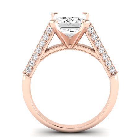 Iberis Diamond Matching Band Only (does Not Include Engagement Ring) For Ring With Emerald Center rosegold