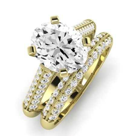 Iberis Diamond Matching Band Only (does Not Include Engagement Ring) For Ring With Oval Center yellowgold