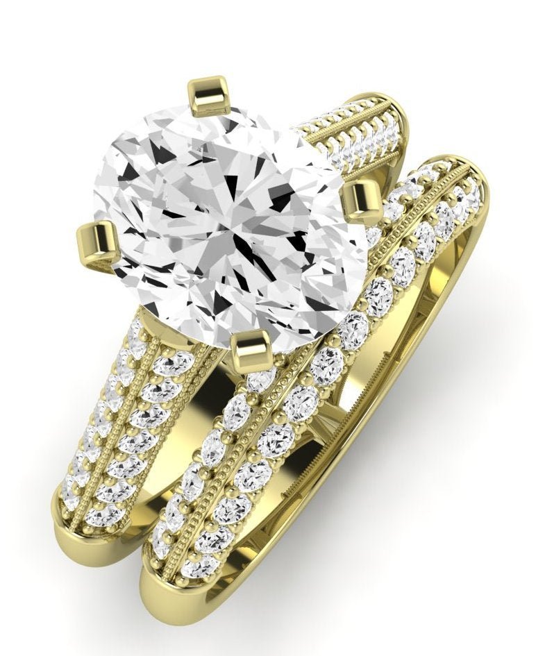 Iberis Diamond Matching Band Only (does Not Include Engagement Ring) For Ring With Oval Center yellowgold