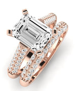 Iberis Emerald Moissanite Bridal Set rosegold