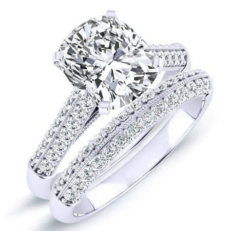 3.00 ct - Iberis - GIA Natural Cushion Diamond Bridal Set