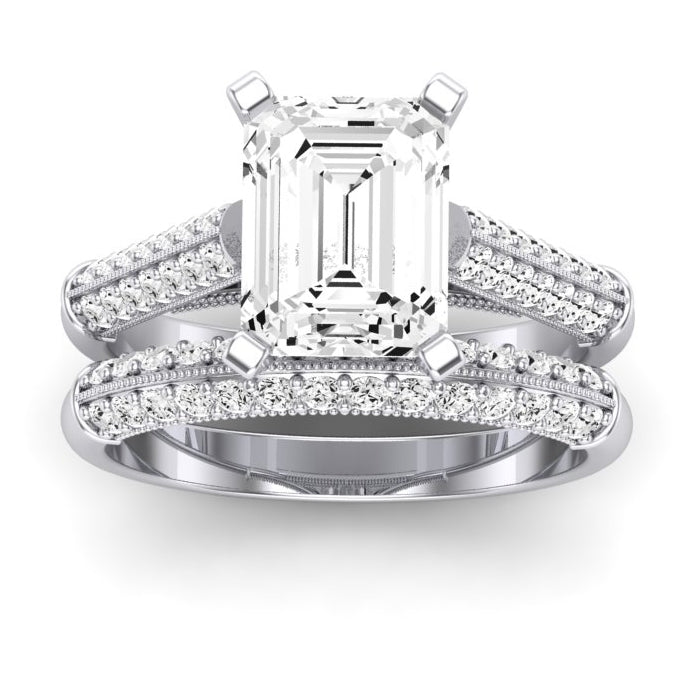 3.00 ct - Iberis - GIA Natural Emerald Diamond Bridal Set