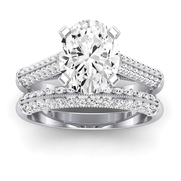 1.00 ct - Iberis - GIA Natural Oval Diamond Bridal Set