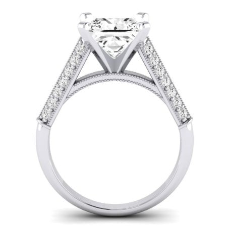 Iberis Diamond Matching Band Only (does Not Include Engagement Ring) For Ring With Princess Center whitegold