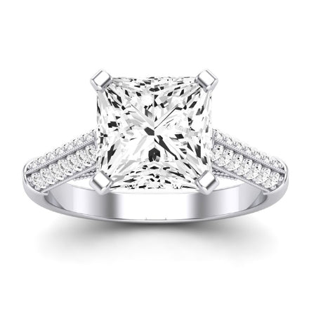 Iberis Diamond Matching Band Only (does Not Include Engagement Ring) For Ring With Princess Center whitegold