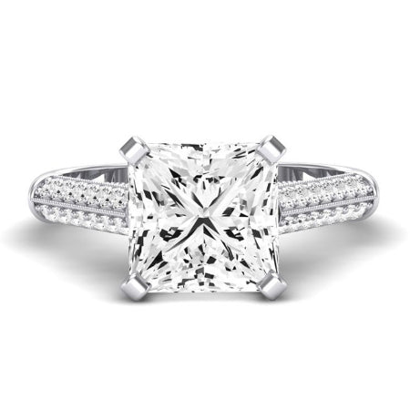 Iberis Diamond Matching Band Only (does Not Include Engagement Ring) For Ring With Princess Center whitegold